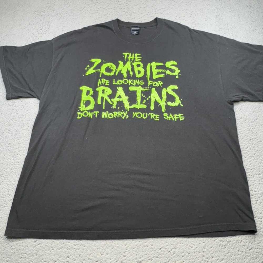 Quail Hollow Zombie Shirt Mens 3XL Black Neon Green Script Fun Humor Streetwear